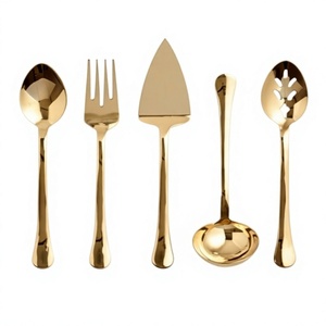 Luxury Royal Design Stainless Steel Gold Plated Flatware Set with Antique Design Handle Royal Look Utensils Set No reviews yet - Product Image 1