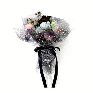 กระดาษห่อดอกไม้สไตล์เกาหลี ตกแต่งด้วยผ้าตาข่ายลายดอกไม้ พร้อมจุดสีขาว สำหรับห่อช่อดอกไม้ DIY - Product Image 6