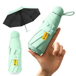 Custom With Logo Mini Promotion Capsule Manual Uv Protection Lady Compact Sun and Rain Small Folding <b>Umbrella</b> - Product Image 6