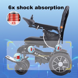 Fauteuil roulant électrique léger en alliage d'aluminium KSM-606, inclinable automatiquement, design pliable, moteur 500W-700W, confortable et pliable - Product Image 4