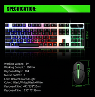 Clavier et souris LDK Ai 832, combos de clavier mécanique 104 touches pour iPad, tablette Android, ordinateur portable, ordinateur de bureau, jeux sur PC
