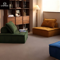 Canapé modulaire en tissu capitonné, fauteuil paresseux d'angle, pouf coussiné pour salon, appartement, hôtel