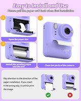 Cámara Digital para Niños, Cámara Instantánea para Niños con Doble Lente, Mini Impresora Térmica, Cámara de Fotos Instantánea