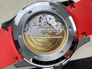 Reloj Mecánico de Lujo, Super Calidad, Resistente al Agua, 40mm, Fábrica DDF, Movimiento ETA 330, Grosor 8.3mm, Correa Roja PP - Product Image 6