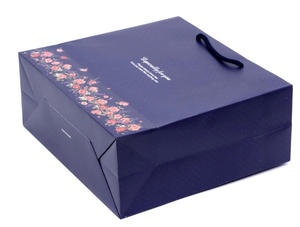 Bolsa de Papel Kraft Ecológica de Lujo Personalizada de Baoren Die Cut, con Asa de Cinta, Color Rojo Oscuro y Azul Marino, para Joyería y Ropa - Product Image 4