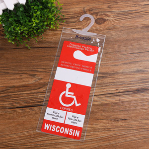 Etiqueta de Estacionamiento para <span class=keywords><strong>Discapacitados</strong></span> de PVC con Impresión Digital, Bolsa Colgante para Coche, Modelo 001 - Product Image 4