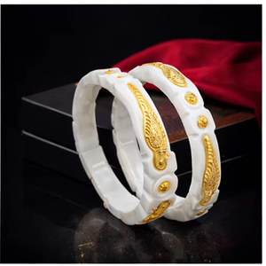 En stock – Ensemble Sakha plaqué or 24 carats, accessoires de mode, paire de bracelets traditionnels pour femmes, par des exportateurs indiens - Product Image 4