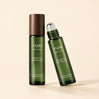 Vente en gros de flacons en verre personnalisés de luxe avec logo, flacon roll-on givré de 10 ml pour huile de parfum, huile essentielle, emballage cosmétique