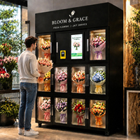 Máquina Expendedora Automática Inteligente de Flores para Metro, Refrigerada, con Pantalla Táctil, para Venta de Ramos Florales Frescos, Disponible 24/7