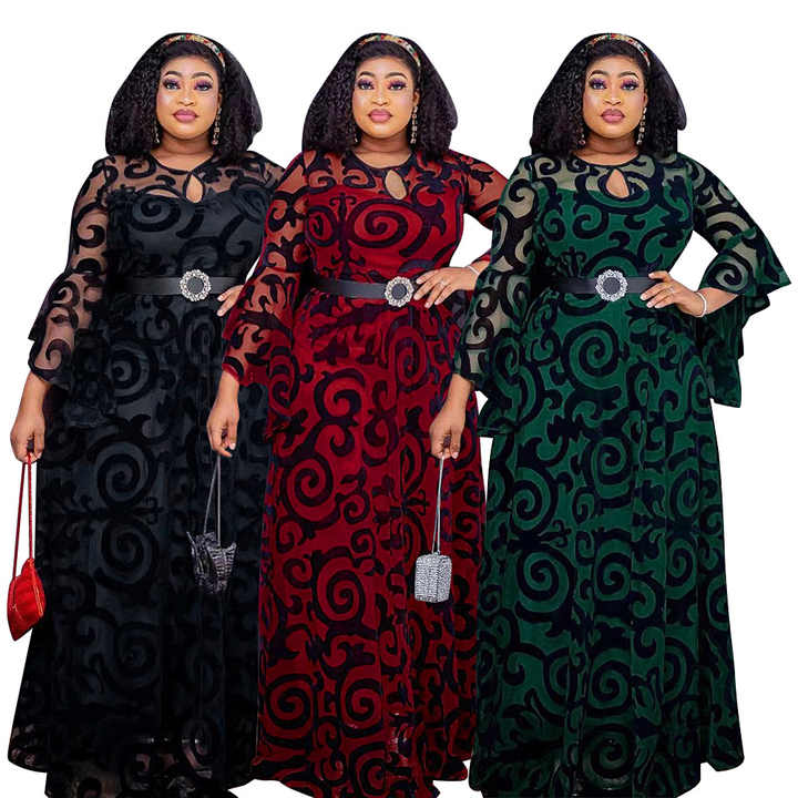 African Chiffon Loose Long Dashiki Dress