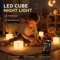 Lampe d'ambiance LED CoolQing USA Stock, étanche, 16 couleurs RGB changeantes, pour chambre à coucher, chambre d'enfant, décoration de fête, cube lumineux de nuit