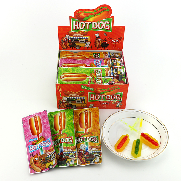 Hot-dog fluorescent lollipop