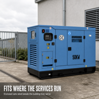 Groupe électrogène diesel silencieux certifié CE 50kVA 100kVA 200kVA triphasé, unité de production d'énergie personnalisable