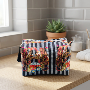 Bohemian Tassel Waterproof Eco-Friendly Cosmetic Bag Medium Size Zipper Closure Cotton Textile Portable <b>Travel</b> <b>Pouch</b> - Product Image 6