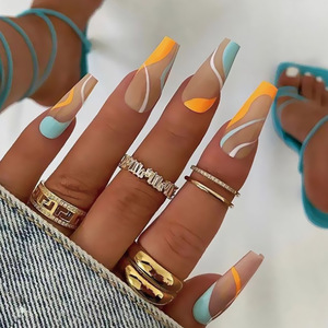 Uñas <span class=keywords><strong>Postizas</strong></span> Francesas OEM Recién Llegadas, Uñas Artificiales Largas, Puntas de Uñas <span class=keywords><strong>Postizas</strong></span> con <span class=keywords><strong>Pegamento</strong></span>, Puntas de Extensión Extra de Alta Calidad - Product Image 6