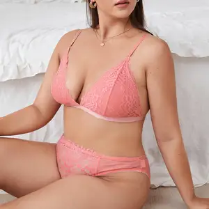 Extreme Very Hot Sexy Women Lingerie Lovely Plus Size Bra and Panty Lace Set Big Size