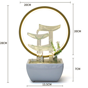 Fuente de agua de escritorio Quanfangyuan Lotus con anillo de luz LED 110-230V para decoración del hogar y la oficina - Product Image 4