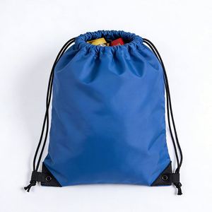Custom Logo 210D Polyester <b>Drawstring</b> <b>Backpack</b> Factory Price Large Waterproof Foldable Shoe Reusable Sports Gym Bag - Product Image 1