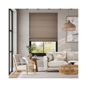 Persianas Romanas, <span class=keywords><strong>Cortinas</strong></span> Romanas de Lino Auténtico, Persianas Romanas Eléctricas Hechas a Medida, <span class=keywords><strong>Cortinas</strong></span> para Sala de Estar - Product Image 1