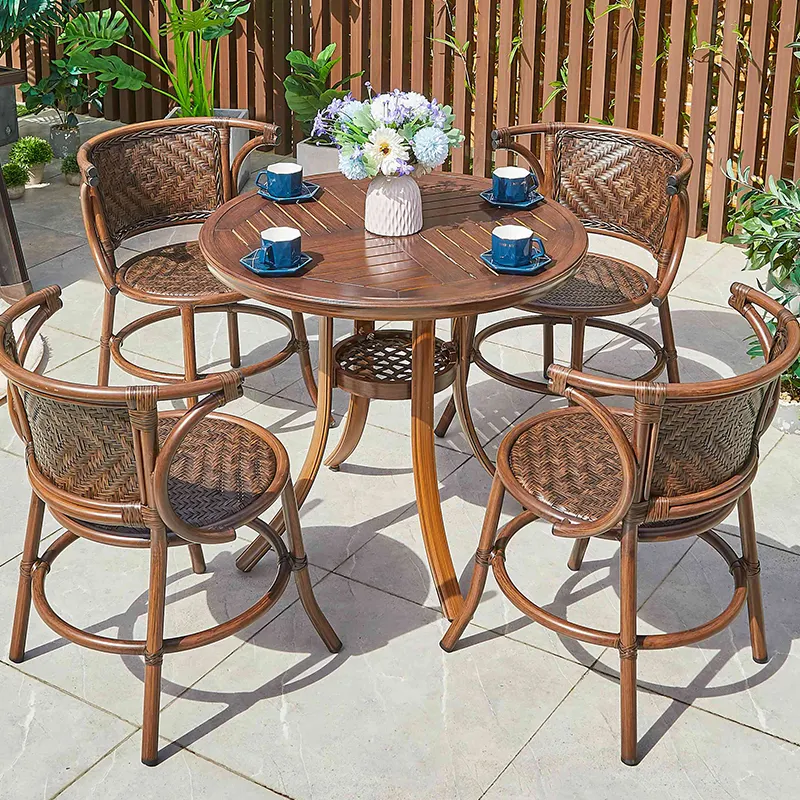 Juecheng wicker chair outdoor furniture rattan outdoor dinning table and chair set