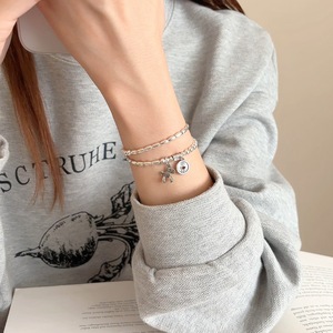 Bracelet à breloques en argent S925 pour femme, élastique, style rétro, motif dessin animé, bijou porte-bonheur - Product Image 4