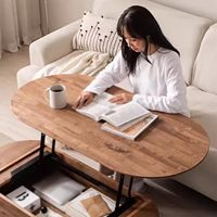 Nordique De Luxe Maison Woodset Salon Mesas De Centro Lift Top Table À Thé Ensemble En Bois De Luxe Centre De Café Table Basse