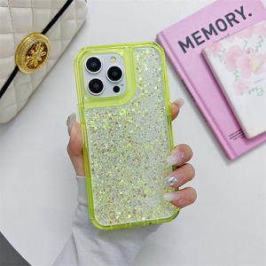 Funda de teléfono con purpurina brillante, funda de protección epoxi de Color puro para <span class=keywords><strong>Motorola</strong></span> Edge 50 Neo 50 Pro 50 Fusion 50 Ultra - Product Image 1