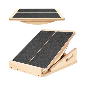 Tabla de Equilibrio Profesional 2 en 1 de Madera con Inclinación Ajustable para Estirar Rodillas, Talones, Pies y Piernas, Ecológica, para Promoción Deportiva - Product Image 1