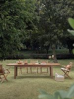 Table d'extérieur rectangulaire pliable et extensible de style vintage, fabrication OEM/ODM, construction à tenons et mortaises, robuste et durable
