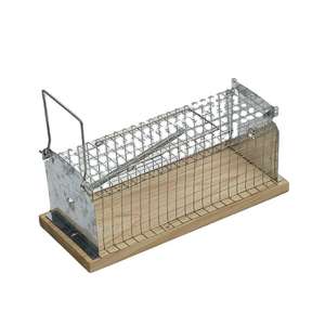 YIHE-Cage en fil métallique galvanisé, piège à souris, réutilisable, avec base en bois, en métal, attrape-rats - Product Image 1