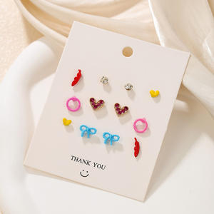 Conjunto de pendientes de tuerca de verano para mujer sofisticados de nicho, orejas perforadas de frutas coloridas de seis piezas, sensación de una semana - Product Image 4