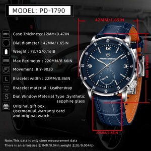 PAGANI DESIGN 2024 42MM Automatic <b>Mechanical</b> <b>Watch</b> Luxury Sport Sapphire Glass Luminous Fashion Leisure Style Leather Band - Product Image 2