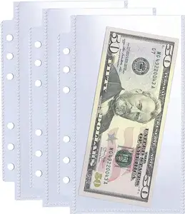 批发A6预算活页夹套超清晰现金顶部装填纸保护预算纸货币收集票