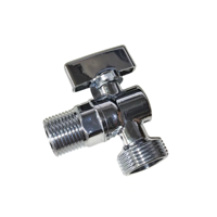 Robinet d'arrêt d'angle manuel en laiton pour machine à laver, finition chrome poli, filetage externe 1/2, vente chaude, fabrication ODM
