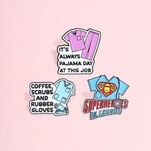 Set de Broches Esmaltados con Citas Divertidas sobre Salud, Temática de Uniformes Médicos y Superhéroes, Regalo para <span class=keywords><strong>Colegas</strong></span>, Precio al por Mayor, Sin Pedido Mínimo - Product Image 2