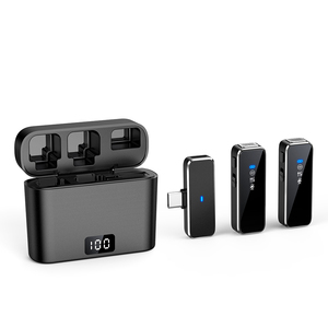 新しいM3ワイヤレスラペルマイクプロフェッショナルLavaliermic iPhone <span class=keywords><strong>Android</strong></span>携帯電話用充電ビン付きワイヤレスマイク - Product Image 1