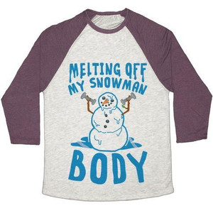 Melting Off My Snowman Body Unisex Tri-Blend <b>Baseball</b> <b>Tee</b> - Product Image 2