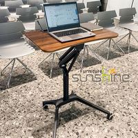 Bureau d'angle multifonctionnel pour la maison et le bureau, bureau d'ordinateur portable réglable en hauteur et rotatif, bureau d'ordinateur portable mobile en aluminium