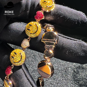 핫세일 맞춤형 스마일 하트 펜던트 목걸이 - IGI 인증 라운드 다이아몬드 컷, 9-18k 골드 힙합 반짝이는 주얼리 - Product Image 1