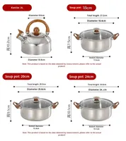 Ensemble de casseroles et poêles de cuisine modernes, antiadhésives, en acier inoxydable, 12 pièces, ensemble de cuisine avec boîte de couleur pour la maison et le camping