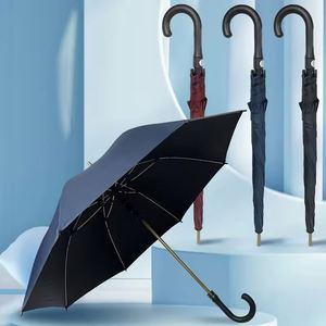 Customized High Quality Modern Rain <b>Umbrella</b> 27 Inch 8 Ribs <b>Windproof</b> Semi Automatic UV Big Straight <b>Umbrella</b> With logo - Product Image 2