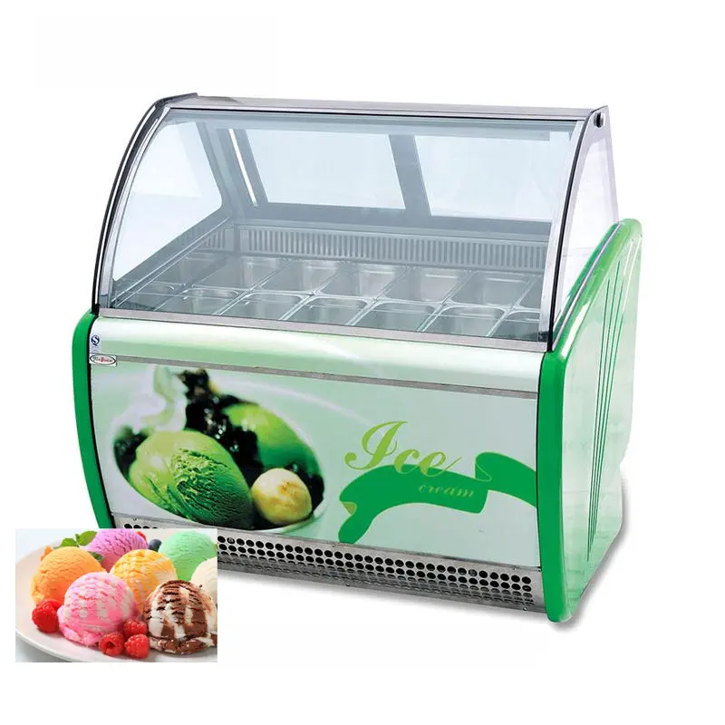 Shineho New Trend Produkt unterstützung für benutzer definierte Eiscreme Display Tauch schrank Fall Gelato Ice Cream Display Gefrier schrank mit CE