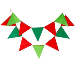 Bandeiras de corda triangular penduradas, cor sólida, 100% decoração de tecido, venda imperdível - Product Image 1