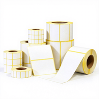 Label Thermal Custom Print 38x25 57x32 102x38 100x50 102x150 Roll Label Thermal Langsung Stiker Label Barcode Thermal untuk Pengiriman