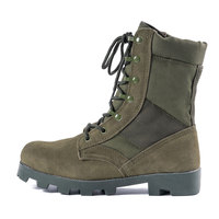 Sepatu Hiking Taktis Murah Warna Hitam Kulit Gurun Model Tali Sepatu Sol Karet Gaya Jungle Boot untuk Pria