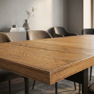 Plateau de table en bois massif avec finition en chêne rustique mélaminé - Table basse durable pour restaurant - Product Image 3