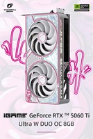IGame RTX5060Ti Ultra W DUO OC 16G Baru, GPU Workstation PCIe 5.0 GDDR7 Berpendingin Kipas untuk Desktop