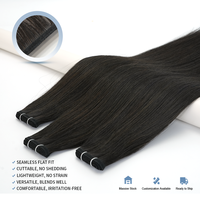 Extensions de cheveux humains européens teints couleur brun Balayage, cuticules intactes, Remy, double trame, 50g