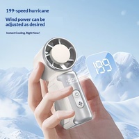 Ventilateur portable K813 haute vitesse à 3 vitesses, mini ventilateur de poche en plastique, moteur turbo sans balais USB, batterie 1200-2000 mAh, autonomie 1-3h