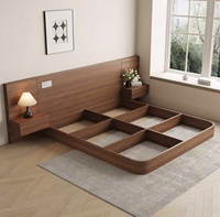Lit mural en bois de chêne moderne minimaliste écologique avec finition mélamine pour hôtel, villa, chambre à coucher, lit queen ou king size, lit tatami